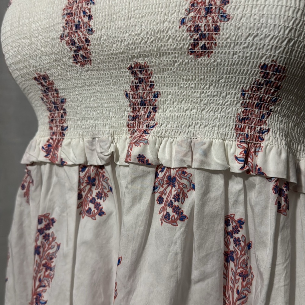 RE-IMAGINED by J Crew Sun Dress-Cotton-Sz XXS-White/Red/Blue-Maxi-EUC - Picture 5 of 16